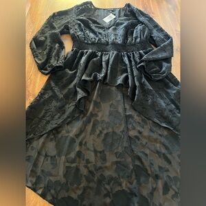 Torrid Womens Black Chiffon Clip Floral Hi-Low Top  Torrid size 0 NWT